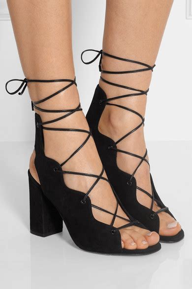 ysl babies suede lace up sandal|SAINT LAURENT Suede Babies Lace Up Sandal 41 Black.